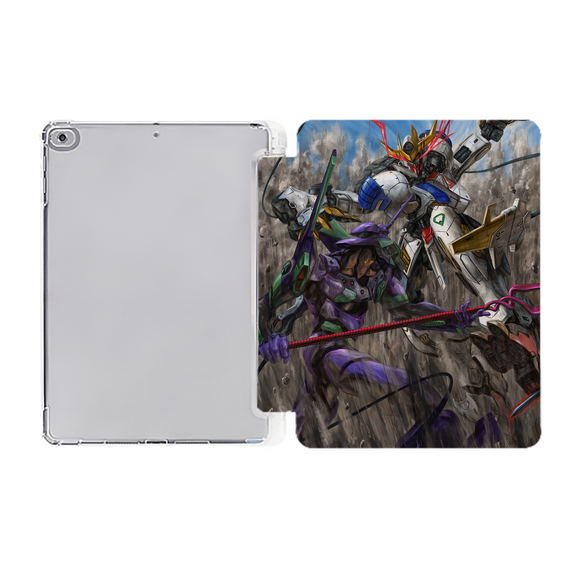 （画像用） EVA 新世紀エヴァンゲリオン IPad ケース ペン収納付き 三つ折りスタンド PUレザー×シリコン 対応機種9.5/10.5/10.9インチ